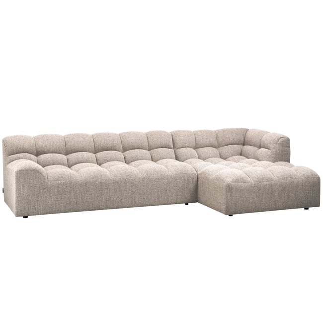 Canapé d'angle droit avec meridienne en tissu tissé ALLURE - WOOOD