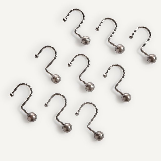 Ganchos para cortinado com ilhós pequenos Copalme (x10) antracite <span itemprop=