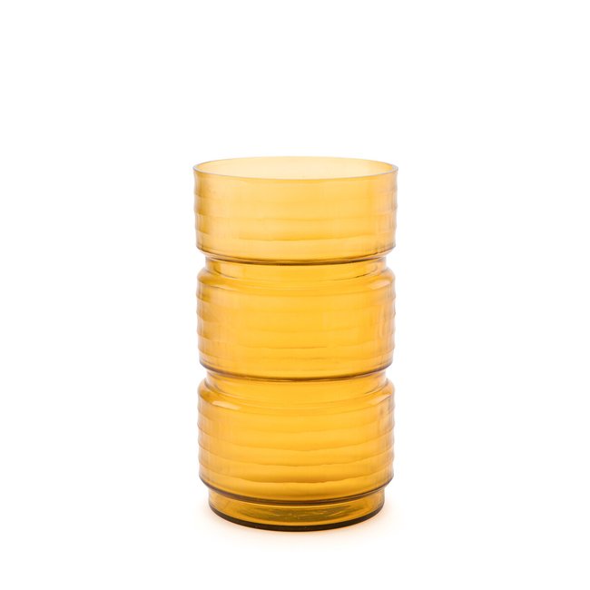 Jarrón de vidrio transparente amarillo, Sunira amarillo <span itemprop=