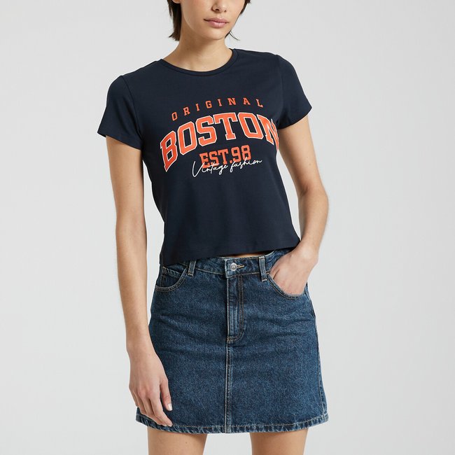 T-Shirt, Cropped-Form, Printmotiv marine <span itemprop=