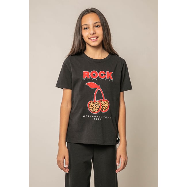 T-shirt fille en coton à imprimé rock ROCKCHERRY - DEELUXE