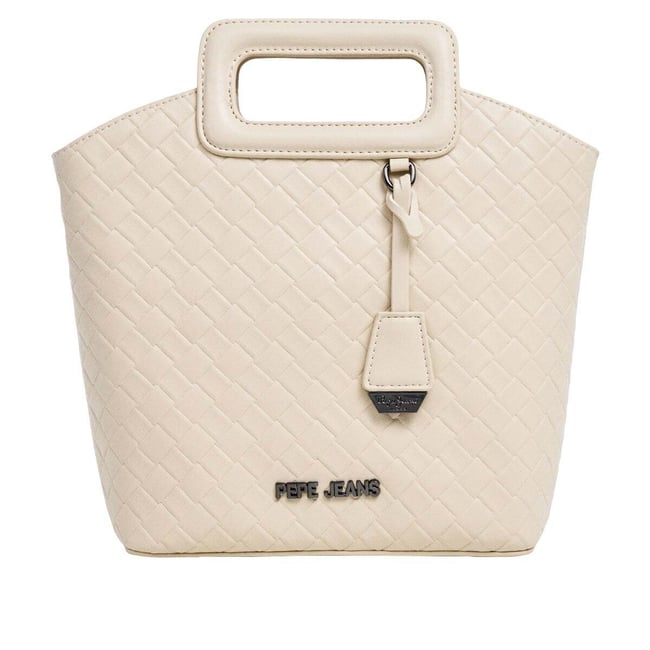 Sac Cabas Effet Cuir blanc ivoire <span itemprop=