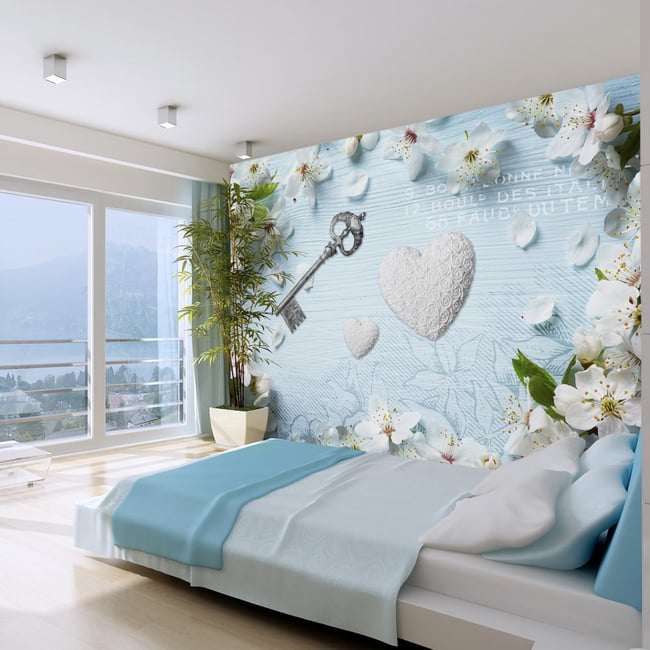 Papier peint intissé panoramique Vintage et Retro Spring key Couleur vert <span itemprop=
