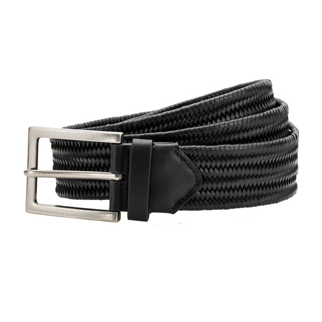 Ceinture tressée noir <span itemprop=