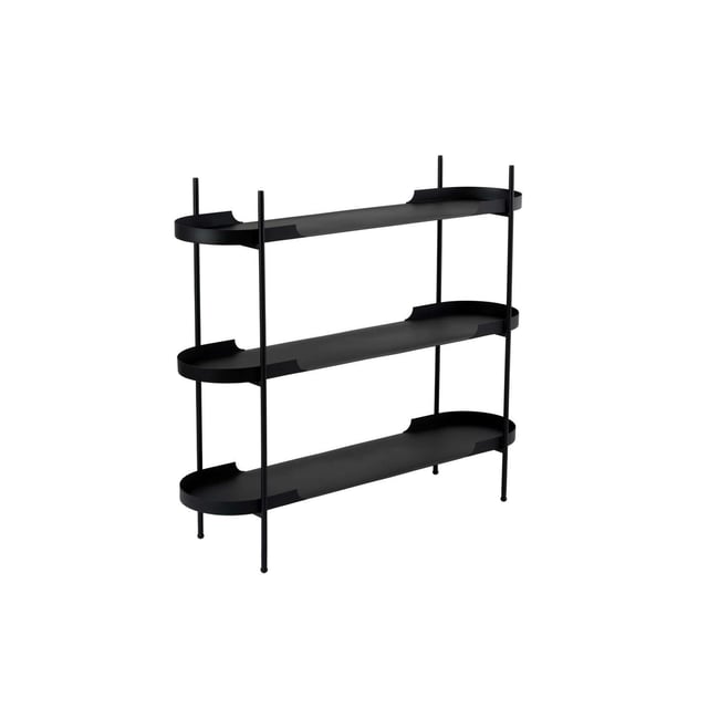 Etagère 3 niveaux en métal - bords arrondis SFAX Couleur noir <span itemprop=