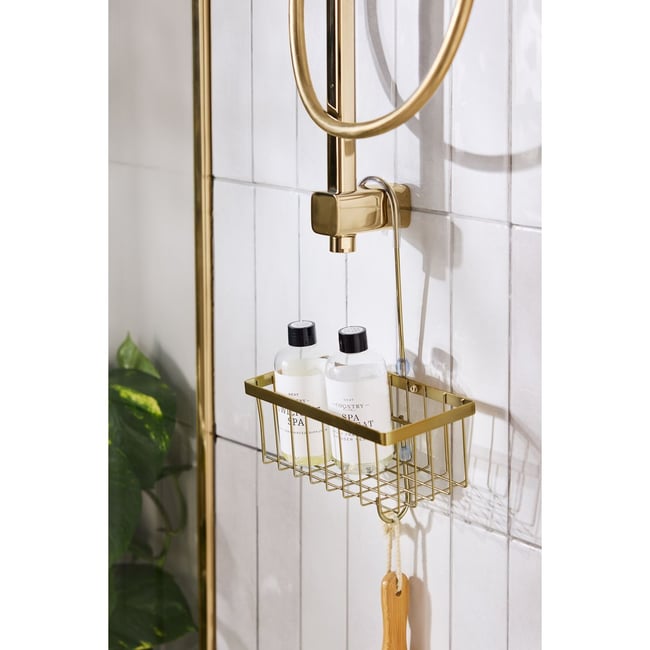Rangement de douche à suspendre Couleur doré <span itemprop=