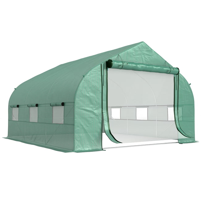 Serre en tunnel Plastique Vert - OUTSUNNY