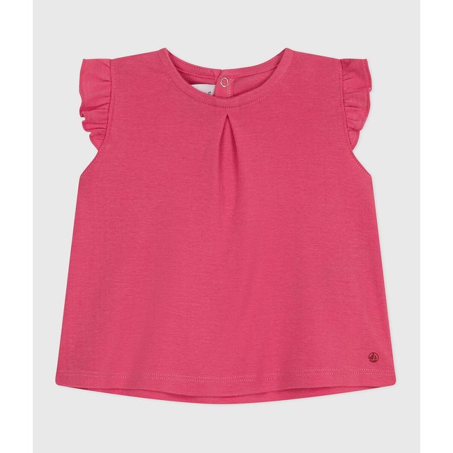 Camicetta senza maniche in cotone rosa PETIT BATEAU