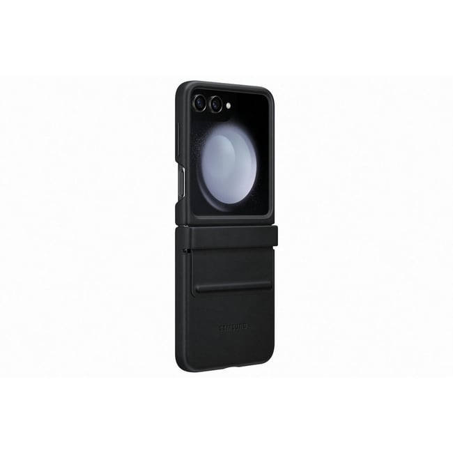 Coque Z Flip 5 Simili Cuir design Noir - SAMSUNG