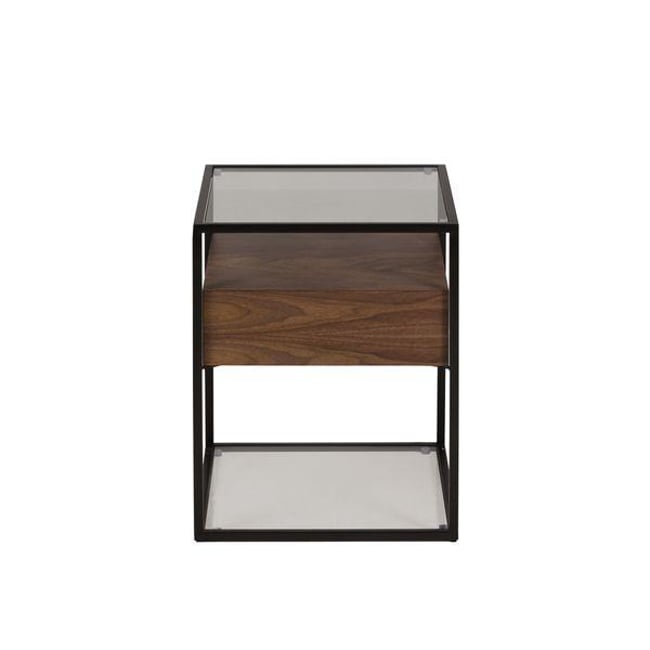 Bout de canapé 1 tiroir Couleur marron foncé <span itemprop=