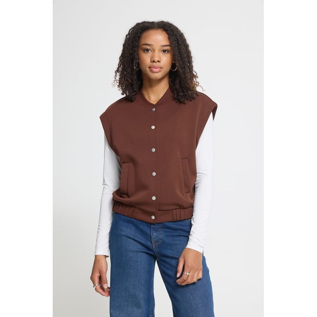 Manteau brown w. beige embroidry <span itemprop=