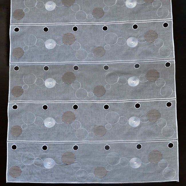 Modulable brodé de guirlandes circulaires - QABANE taupe <span itemprop=