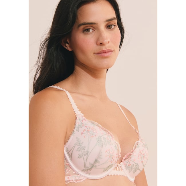 Soutien-gorge N.2 - Le push-up plongeant en broderie INFUSION multicolore <span itemprop=