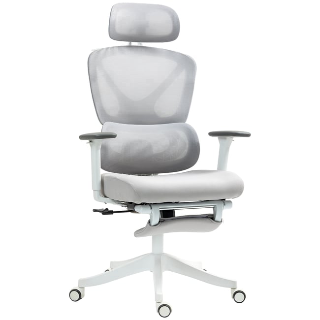 Chaise de bureau Maille (100% polyester) Gris Couleur gris <span itemprop=