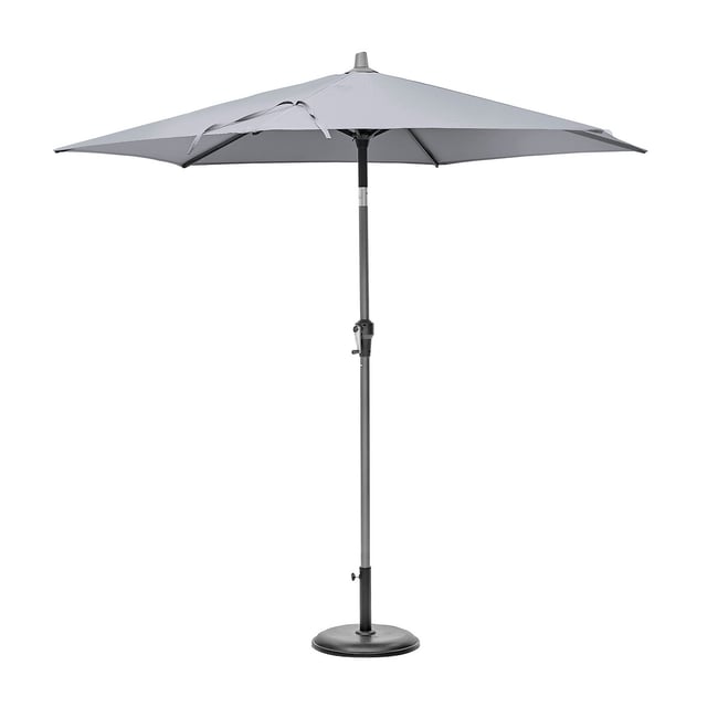 Seville Round Aluminium Garden Parasol 2.5m, light grey, SO'HOME