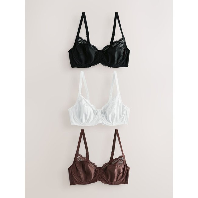 Soutien-gorge non rembourré e, lot de 3 nu noir/blanc/chocolat <span itemprop=
