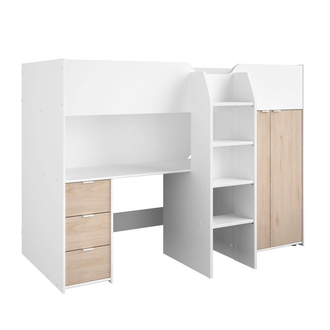 Lit mezzanine combiné - PAULIN Couleur bois clair <span itemprop=