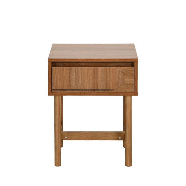Table de chevet 1 tiroir en bois- ABBY Couleur bois foncé <span itemprop=