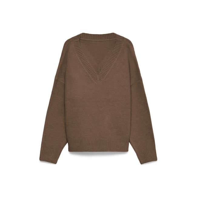 Pull col V marron <span itemprop=