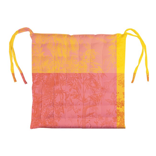 Galette de chaise pur coton enduit MILLE ESPRIT JARDIN chatoyant <span itemprop=