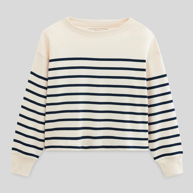 T-shirt manches longues rayé en coton BIO - MONOPRIX