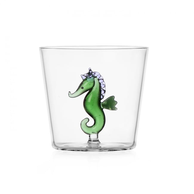 Verre Hippocampe Couleur vert <span itemprop=
