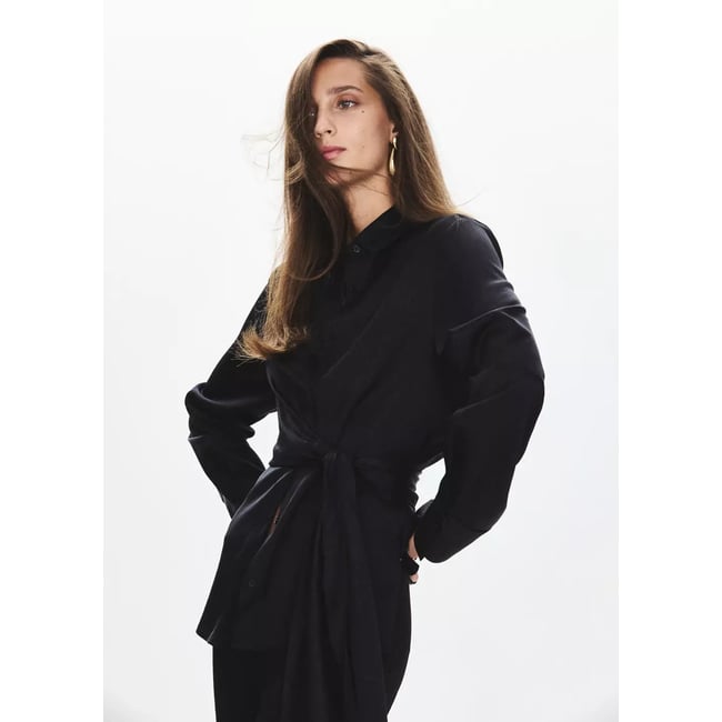 Chemise droite détail nœud - MANGO