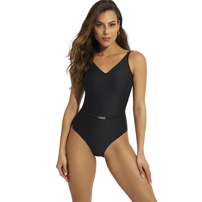 Maillot de bain une pièce prosthétique shapewear préformé BoraBora noir <span itemprop=