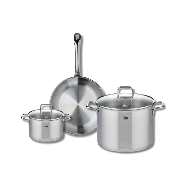 Batterie 1 poêle 28cm + 2 faitouts 16/26cm PROFI CITRIN inox <span itemprop=