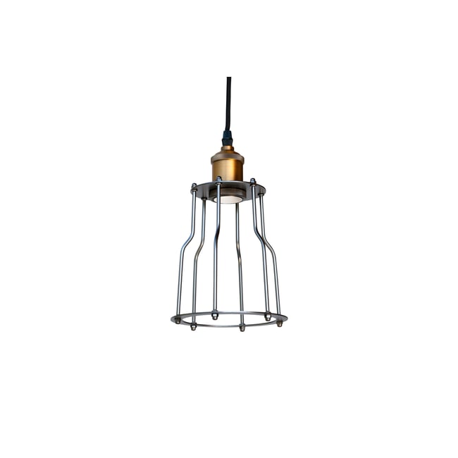 Lampe suspendue en laiton LEEDS Couleur marron <span itemprop=