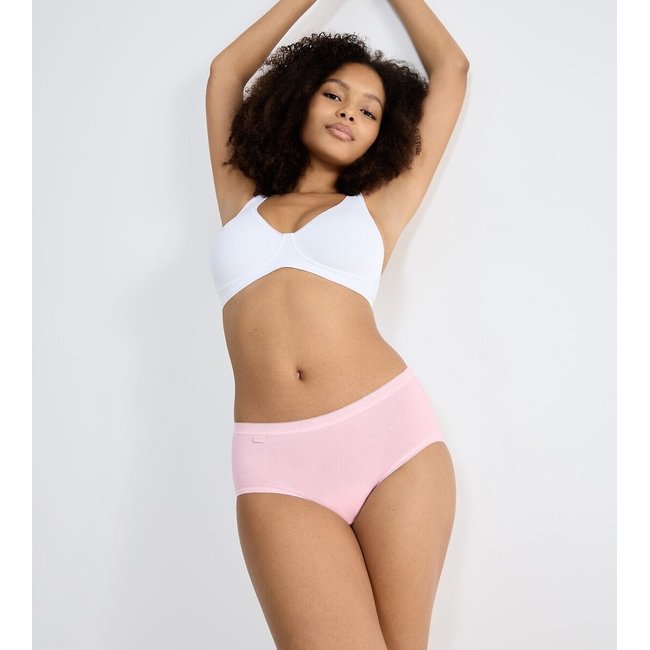 3er-Pack Slips mit hoher Taille + 1 gratis marine + hellblau + weiss + rosa <span itemprop=