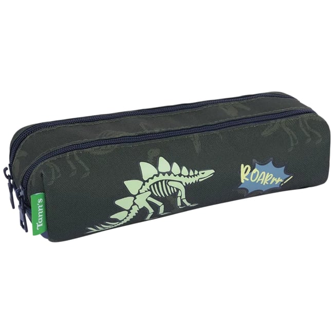 Trousse double compartiment kaki, jaune, bleu <span itemprop=