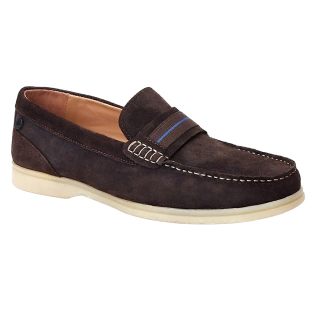 Mocassins en daim DRUM marron foncé <span itemprop=