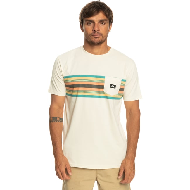 T-shirt avec poche SURFADELICA STRIPE blanc birch <span itemprop=