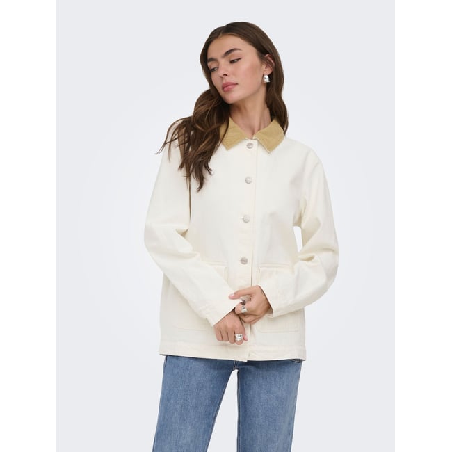 Veste En Jean ecru 1 <span itemprop=
