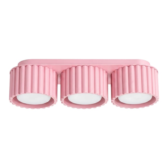 Plafonnier Aluminium Rose Gx53 3 AURA Couleur rose <span itemprop=