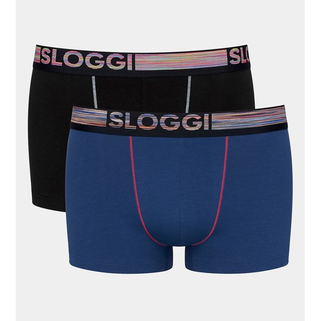 2er-Pack Boxerpants Go ABC Natural schwarz + indigo <span itemprop=