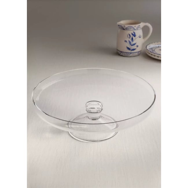 Plat à tarte en verre Couleur gris glacé <span itemprop=