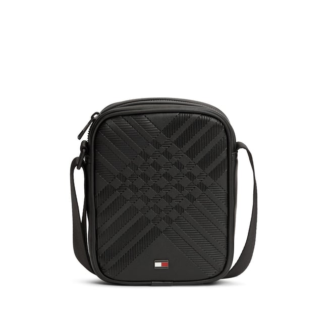 Sacoche bandoulière mini reporter, CORP TEXTURE noir <span itemprop=