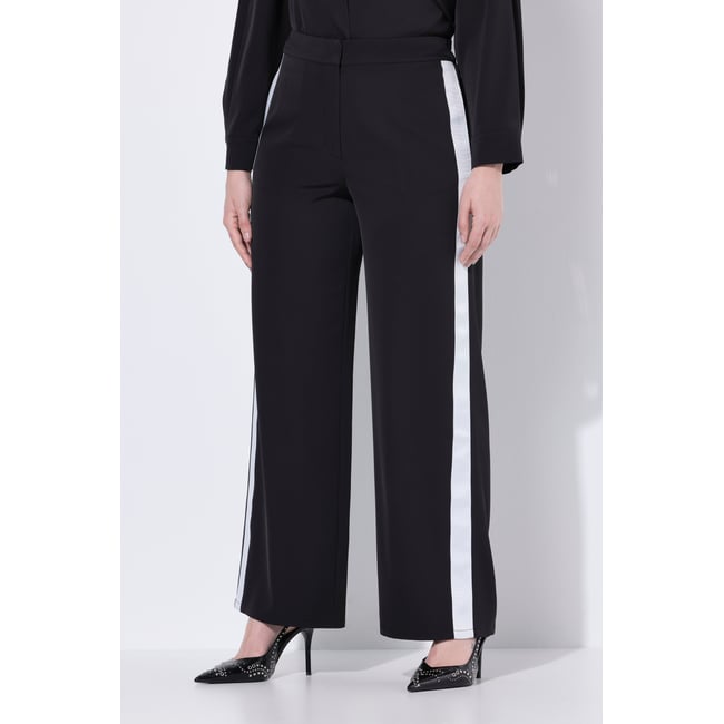 Pantalon Rose jambe large et taille noir <span itemprop=