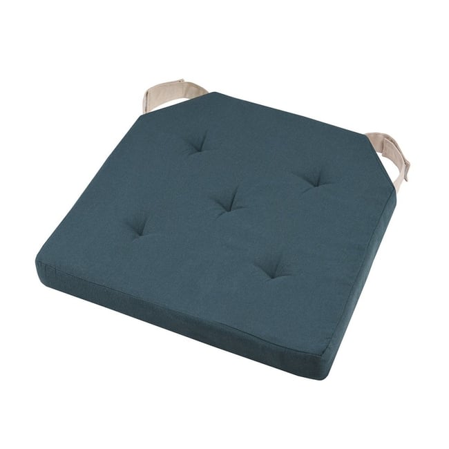 Lot de 4 galettes de chaise Duo velcro 38x38 lin écru - DECORATIE