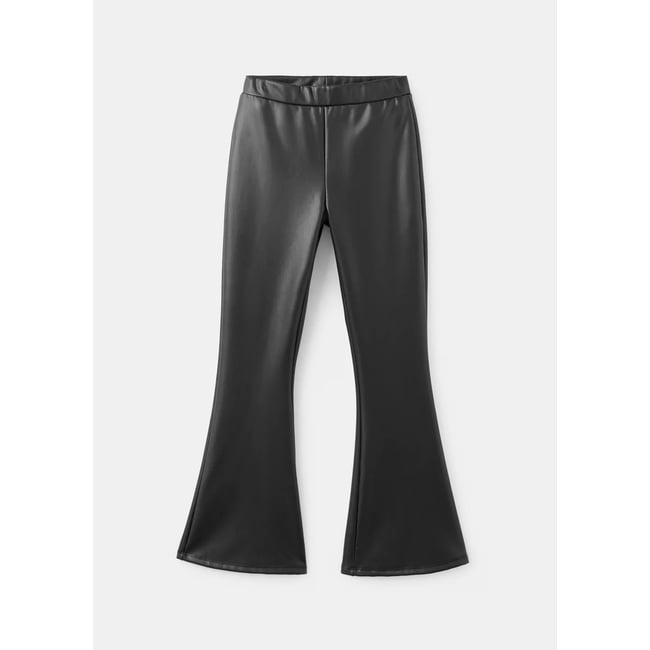 Legging flare similicuir noir <span itemprop=