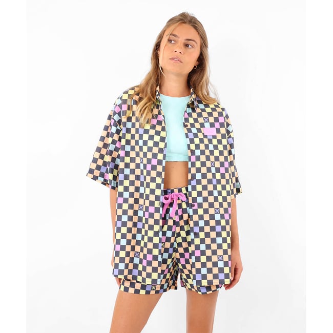 Chemise imprimée Damier POPDAMS v019845 <span itemprop=