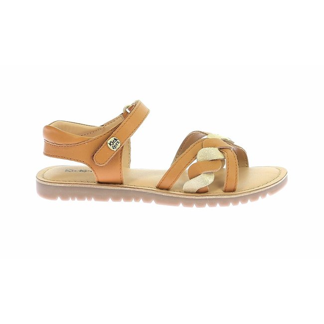 Sandali in pelle a strappo Betty cammello/dorato KICKERS