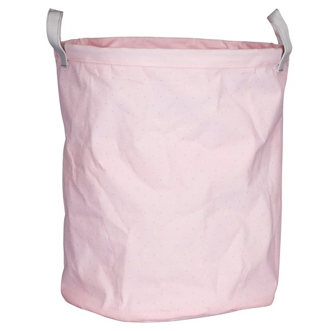 Panière de rangement tissu en coton Couleur rose <span itemprop=