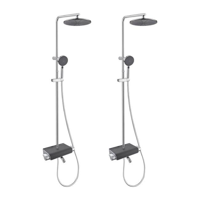 Lot de 2 colonnes de douche/bain thermostatique, EASY chrome <span itemprop=