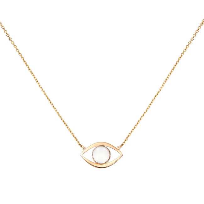 Collier eros grand modele nacre blanche blanc <span itemprop=
