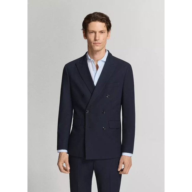 Veste de costume Monaco croisée slim-fit bleu marine <span itemprop=