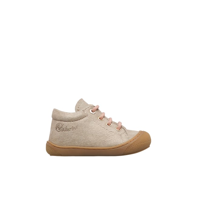 Chaussures premiers pas en suède COCOON platine-rose <span itemprop=