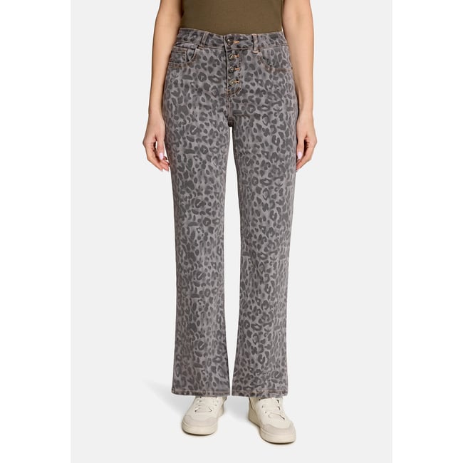 Jean stretch à motifs gris/gris <span itemprop=
